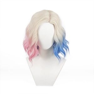 New! Gorgewg Enid Sinclair Wig Blonde Pink and Blue Tips